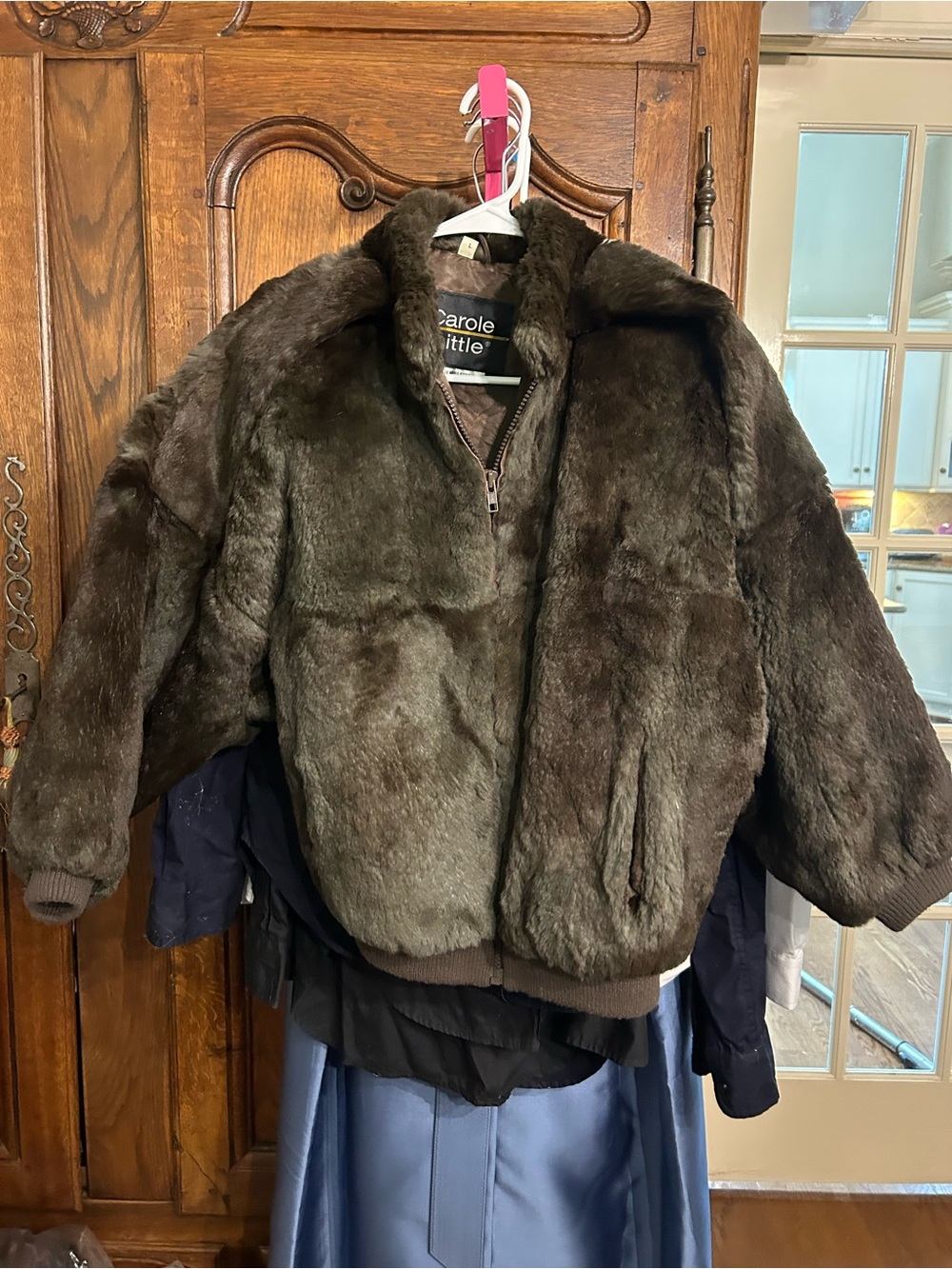 Brown Plush Faux-Fur Kids Jacket
